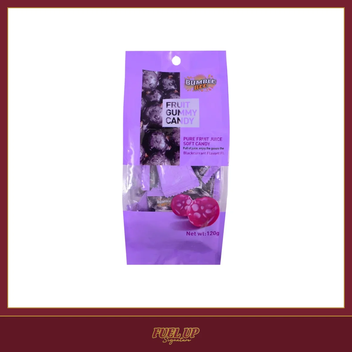 Bumble Bee Fruit Gummy Candy Blackcurrant Pouch 120G